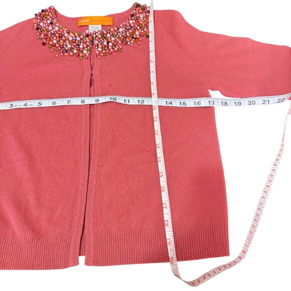Cynthia Cynthia Steffe Women's Coral Pink Cashmere Beaded Collar 3/4 Sleeve XS - Picture 5 of 7